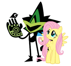 Size: 745x689 | Tagged: safe, artist:ponypon, fluttershy, pegasus, pony, bowmunk, crossover, patapon