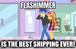 Size: 1080x706 | Tagged: safe, edit, edited screencap, screencap, flash sentry, sunset shimmer, better together, equestria girls, best ship, female, flashimmer, male, shipping, straight