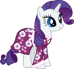 Size: 5760x5369 | Tagged: safe, artist:scrimpeh, rarity, pony, unicorn, absurd resolution, clothes, female, kimono (clothing), mare, nightgown, simple background, transparent background, vector