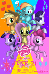 Size: 888x1332 | Tagged: safe, artist:iheartdreamworks, derpibooru import, applejack, fluttershy, pinkie pie, rainbow dash, rarity, twilight sparkle, earth pony, pegasus, pony, unicorn, pony creator, 3d, dreamworks, ponylumen, poster