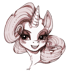 Size: 393x411 | Tagged: safe, artist:zgizgi, rarity, pony, unicorn, female, horn, mare, white coat