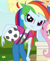 Size: 518x635 | Tagged: safe, screencap, rainbow dash, equestria girls, cropped, freshman fair, younger