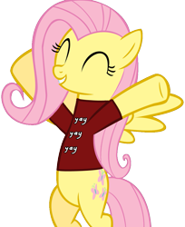 Size: 883x1080 | Tagged: safe, artist:doctorxfizzle, fluttershy, pegasus, pony, clothes, crossover, daniel bryan, shirt, wrestling, wwe