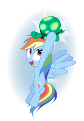 Size: 750x1080 | Tagged: safe, artist:dm29, derpibooru import, rainbow dash, tank, pegasus, pony, duo, holding, hoof hold, looking up, patreon, patreon logo, simple background, spread wings, transparent background, wings