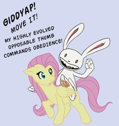 Size: 716x758 | Tagged: safe, fluttershy, pegasus, pony, crossover, female, mare, max, sam and max