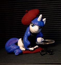 Size: 700x741 | Tagged: safe, artist:miki, artist:miki-, rarity, pony, beatnik, beatnik rarity, beret, clothes, custom, hat, irl, photo, sculpture