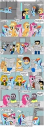 Size: 529x1511 | Tagged: safe, artist:pheeph, derpibooru import, applejack, pinkie pie, rainbow dash, oc, human, bosco, comic, hino rei, mimete, rabbid, rabbids, raye hino, rayman, serena tsukino, the direct way, train, tsukino usagi