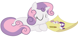 Size: 4969x2421 | Tagged: safe, artist:mrfoxington, artist:sakaerion, rarity, sweetie belle, pony, unicorn, simple background, sleeping, transparent background, vector