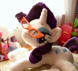 Size: 785x716 | Tagged: safe, artist:piquipauparro, rarity, glasses, irl, photo, plushie, toy