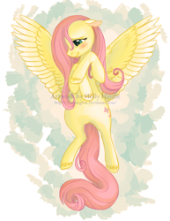 Size: 670x870 | Tagged: safe, artist:cunningfox, fluttershy, pegasus, pony, female, mare, solo, unshorn fetlocks