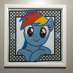 Size: 2448x2448 | Tagged: safe, artist:lahirien, derpibooru import, rainbow dash, pegasus, pony, cross stitch, cute, embroidery, female, solo