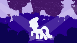 Size: 1920x1080 | Tagged: safe, artist:moabite, rarity, pony, unicorn, carousel boutique, female, hooves, lineless, mare, night, night sky, open mouth, ponyville, sky, stars, wallpaper