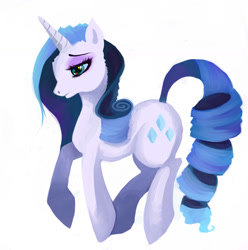 Size: 1540x1554 | Tagged: safe, artist:schwarz-one, rarity, pony, unicorn, female, horn, mare, solo, white coat