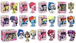 Size: 2078x1192 | Tagged: safe, derpibooru import, derpy hooves, dj pon-3, doctor whooves, fluttershy, pinkie pie, rainbow dash, twilight sparkle, vinyl scratch, earth pony, pegasus, pony, amazon.com, female, funko, funko pop!, mare, toy