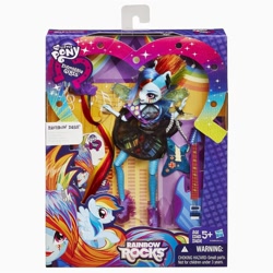 Size: 1500x1500 | Tagged: safe, rainbow dash, equestria girls, rainbow rocks, box, doll, hair extensions, ponied up, toy