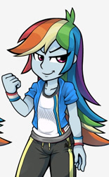 Size: 308x497 | Tagged: safe, artist:deadsmutanon, artist:livesmutanon, derpibooru import, rainbow dash, equestria girls, /mlp/, /mlp/vn, archive, bracelet, clothes, cute, dashabetes, jewelry, pants, sketch, thread, wristband