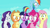 Size: 1280x720 | Tagged: safe, derpibooru import, screencap, applejack, fluttershy, pinkie pie, rainbow dash, rarity, twilight sparkle, twilight sparkle (alicorn), alicorn, earth pony, pegasus, pony, unicorn, the crystalling, fear, mane six, surprised