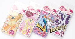 Size: 500x261 | Tagged: safe, derpibooru import, applejack, fluttershy, rainbow dash, rarity, earth pony, pegasus, pony, unicorn, iphone 5, iphone case, japanese, merchandise, pfft