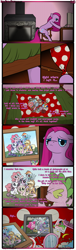 Size: 1600x5241 | Tagged: safe, artist:underwoodart, derpibooru import, applejack, cloudy quartz, fluttershy, igneous rock pie, limestone pie, marble pie, maud pie, pinkie pie, rainbow dash, rarity, spike, twilight sparkle, dragon, earth pony, pegasus, pony, unicorn, absurd resolution, ask pink-pony, balloon, candy, comic, computer, food, key, knapsack, lollipop, mane six opening poses, mirror, photo, pinkamena diane pie, quartzrock