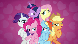 Size: 1920x1090 | Tagged: safe, derpibooru import, screencap, applejack, fluttershy, pinkie pie, rainbow dash, rarity, twilight sparkle, twilight sparkle (alicorn), alicorn, earth pony, pegasus, pony, unicorn, all bottled up, best friends until the end of time, mane six, out of context