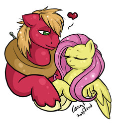 Size: 601x609 | Tagged: safe, artist:veritasket, big macintosh, fluttershy, earth pony, pegasus, pony, fluttermac, male, shipping, stallion, straight