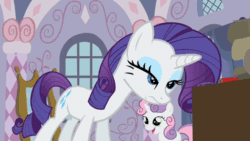 Size: 720x405 | Tagged: safe, screencap, rarity, sweetie belle, pony, unicorn, sisterhooves social, animated