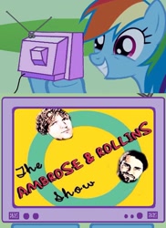 Size: 562x770 | Tagged: safe, rainbow dash, pegasus, pony, dean ambrose, exploitable meme, itchy & scratchy, meme, obligatory pony, seth rollins, the simpsons, tv meme, wwe