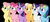 Size: 1977x854 | Tagged: safe, artist:bananimation, derpibooru import, applejack, fluttershy, pinkie pie, rainbow dash, rarity, twilight sparkle, twilight sparkle (alicorn), alicorn, earth pony, pegasus, pony, unicorn, bad end, black background, creepy, equalized, face, mane six, simple background, smiling, the bad guy wins, this will end in communism