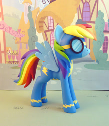 Size: 782x900 | Tagged: safe, artist:krowzivitch, rainbow dash, pegasus, pony, female, figurine, mare, sculpture, solo, wonderbolts uniform