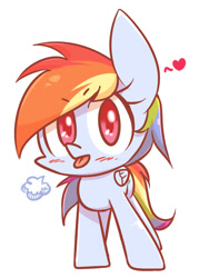 Size: 600x800 | Tagged: safe, artist:joycall6, rainbow dash, pegasus, pony, clothes, cute, heart, scarf, simple background, solo, tongue out, tsunderainbow, tsundere