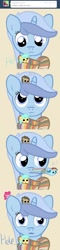 Size: 700x2900 | Tagged: safe, artist:captainbritish, derpibooru import, doctor whooves, minuette, pinkie pie, rainbow dash, sunshower raindrops, earth pony, pegasus, pony, blob, chubbie, clothes, colgate answers, doctor who, fourth doctor, fourth doctor's scarf, scarf, tumblr