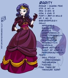 Size: 780x900 | Tagged: safe, artist:robd2003, rarity, dungeons and dragons, fantasy class, humanized