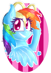 Size: 1684x2382 | Tagged: safe, artist:darkestsunset, derpibooru import, rainbow dash, pegasus, pony, goggles, grin, smiling, solo