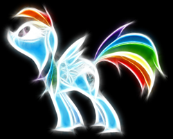 Size: 750x600 | Tagged: artist needed, source needed, safe, rainbow dash, pegasus, pony, artifact, black background, female, fractalius, mare, simple background, solo