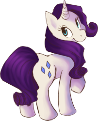 Size: 592x733 | Tagged: safe, artist:widdlez, rarity, pony, unicorn, female, looking at you, looking back, looking back at you, mare, raised hoof, simple background, smiling, solo, standing, transparent background