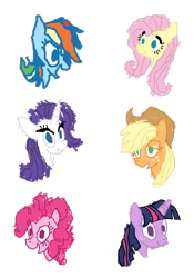 Size: 1024x1462 | Tagged: safe, artist:savestate, derpibooru import, applejack, discord, fluttershy, pinkie pie, rainbow dash, rarity, twilight sparkle, twilight sparkle (alicorn), alicorn, earth pony, pegasus, pony, unicorn, princess twilight sparkle (episode), banner, cartoon, female, mane six, mare, stylistic suck, traditional art