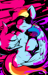 Size: 1242x1920 | Tagged: safe, artist:bbsartboutique, derpibooru import, rainbow dash, pegasus, pony, paint, retro, sunglasses