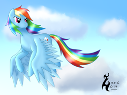 Size: 1000x750 | Tagged: safe, artist:zanclife, rainbow dash, pegasus, pony, badass, flying, simple background, solo