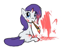 Size: 677x523 | Tagged: safe, artist:moronsonofboron, rarity, pony, unicorn, filly, paintbrush, painting