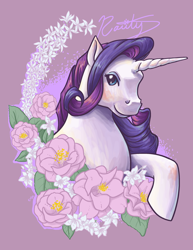 Size: 618x800 | Tagged: safe, artist:digitalduckie, rarity, horse, pony, unicorn, female, mare, purple mane, solo, white coat