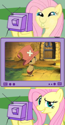 Size: 288x555 | Tagged: safe, artist:irie-mangastudios, fluttershy, pegasus, pony, choppershy, one piece, tony tony chopper