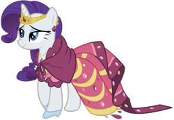 Size: 2000x1386 | Tagged: safe, artist:philiptomkins, rarity, pony, unicorn, clothes, dress, female, gala dress, glass slipper (footwear), high heels, jewelry, shoes, simple background, solo, tiara, transparent background, vector