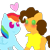 Size: 1000x1000 | Tagged: safe, artist:stockingstreams, cheese sandwich, rainbow dash, pegasus, pony, blushing, cheesedash, female, heart, holding hooves, male, minimalist, pointy ponies, scrunchy face, shipping, straight