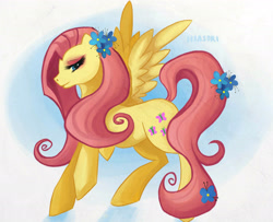 Size: 2067x1680 | Tagged: safe, artist:schwarz-one, fluttershy, pegasus, pony, female, mare, pink mane, solo, yellow coat