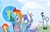 Size: 1024x652 | Tagged: safe, artist:mlpdashie123, rainbow dash, soarin', oc, pegasus, pony, female, foal, male, offspring, parent:rainbow dash, parent:soarin', parents:soarindash, shipping, soarindash, straight