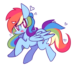 Size: 970x860 | Tagged: safe, artist:php56, rainbow dash, pegasus, pony, blush sticker, blushing, cute, female, heart, mare, open mouth, signature, simple background, solo, white background, white eyes