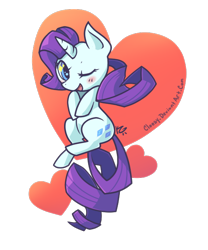 Size: 500x600 | Tagged: safe, artist:cloesy, rarity, pony, unicorn, female, heart, mare, one eye closed, open mouth, simple background, solo, transparent background, wink