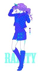 Size: 390x700 | Tagged: safe, artist:healingwind, rarity, unicorn, female, humanized, solo, white coat