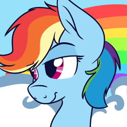 Size: 1000x1000 | Tagged: safe, artist:binkyt11, derpibooru import, rainbow dash, pegasus, pony, bust, medibang paint, portrait, solo