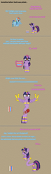 Size: 504x1716 | Tagged: safe, artist:verve, derpibooru import, rainbow dash, twilight sparkle, twilight sparkle (alicorn), alicorn, pegasus, pony, buckball season, armband, ask genie twilight, basket, bipedal, buckball, comic, female, floating, flying, gem, genie, headband, hole, horn ring, jewelry, leg brace, levitation, long pony, magic, mare, mist, pixel art, smoke, spread wings, telekinesis, wing jewelry, wings